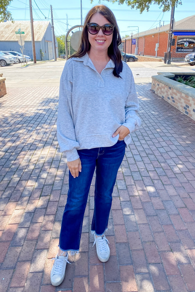 Buttery Soft Grey Pullover - Lyla's: Clothing, Decor & More - Plano Boutique