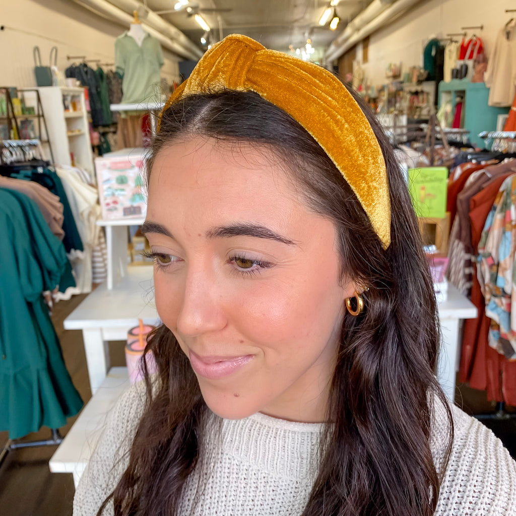 Knotted Velvet Headband - Lyla's: Clothing, Decor & More - Plano Boutique