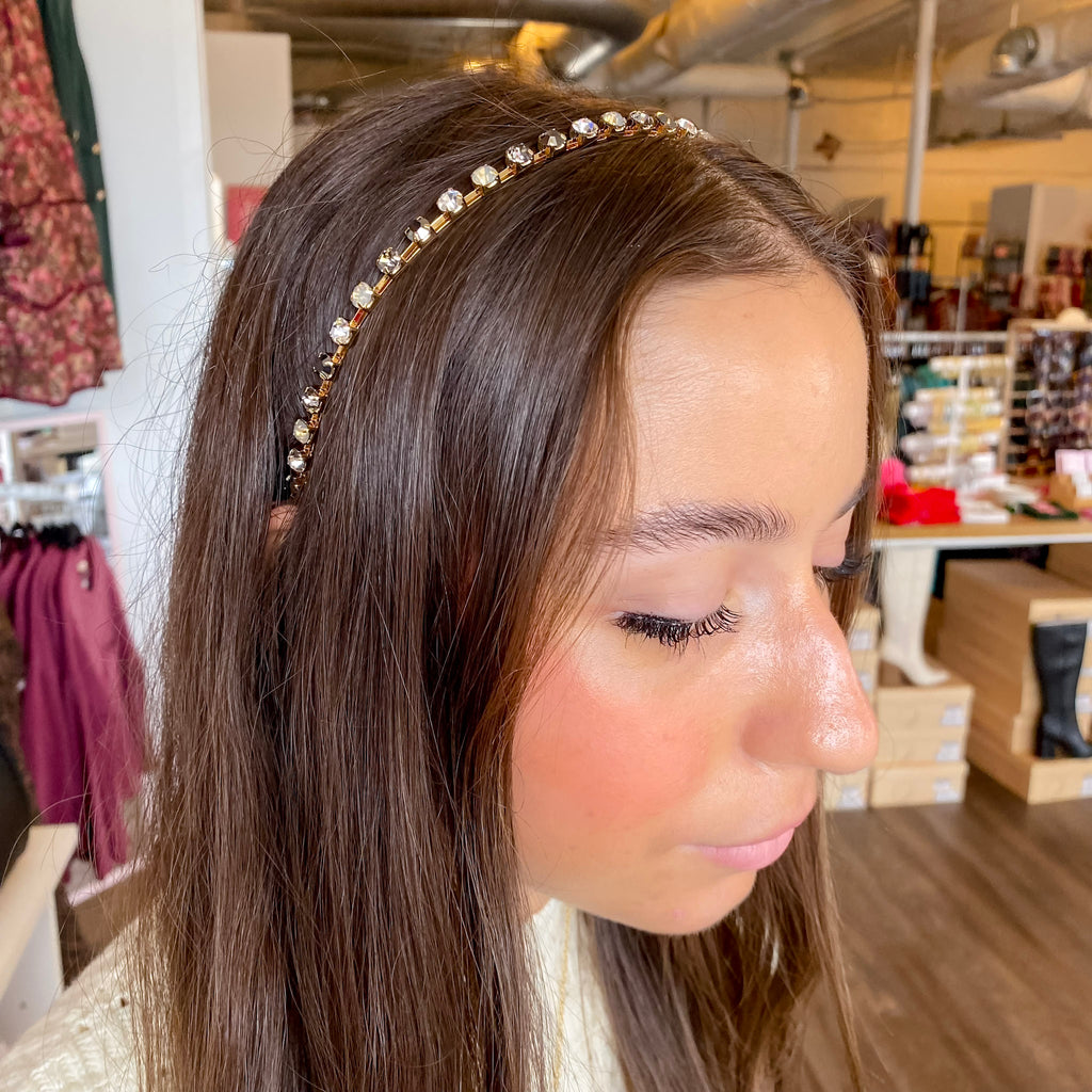 Skinny Multi Crystal Headband - Lyla's: Clothing, Decor & More - Plano Boutique