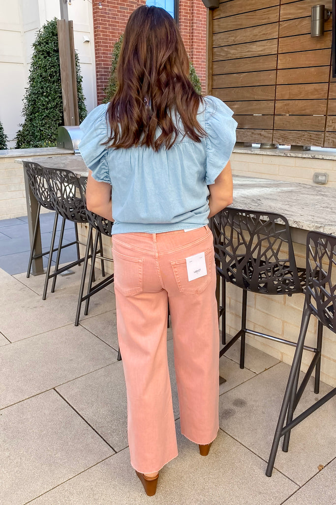 Olivia Silver Pink High Rise Crop Wide Leg by Vervet - Lyla's: Clothing, Decor & More - Plano Boutique