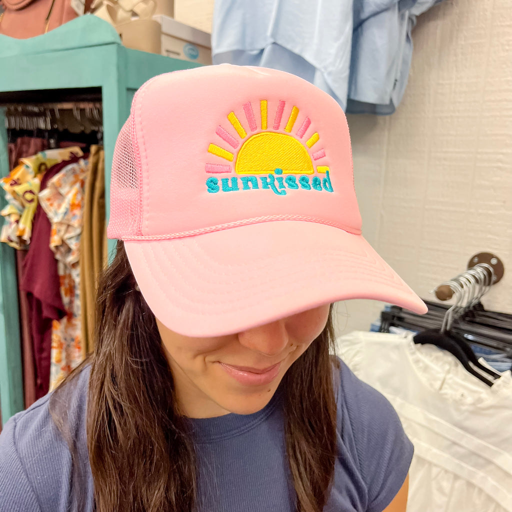 Sunkissed Foam Light Pink Trucker Hat - Lyla's: Clothing, Decor & More - Plano Boutique