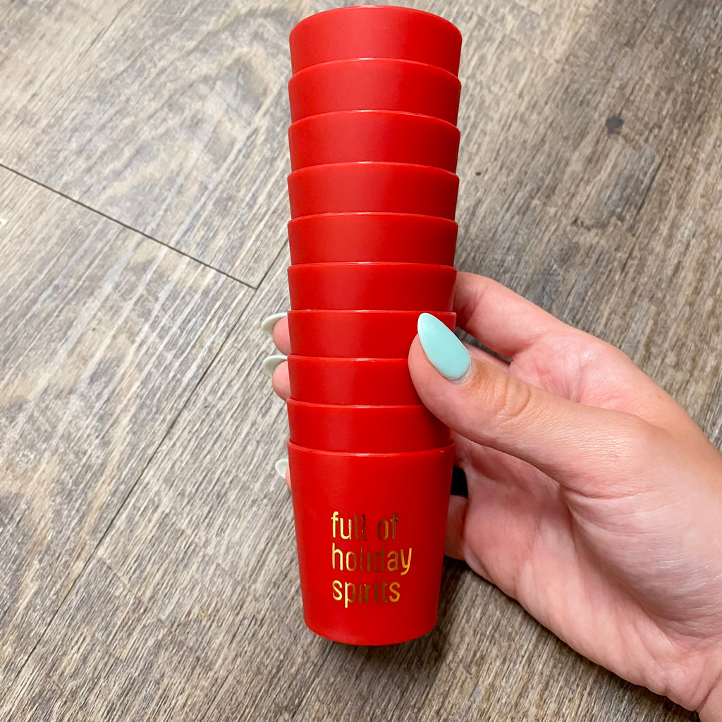 Holiday Full Of Holiday Spirits Shot Cups - Lyla's: Clothing, Decor & More - Plano Boutique