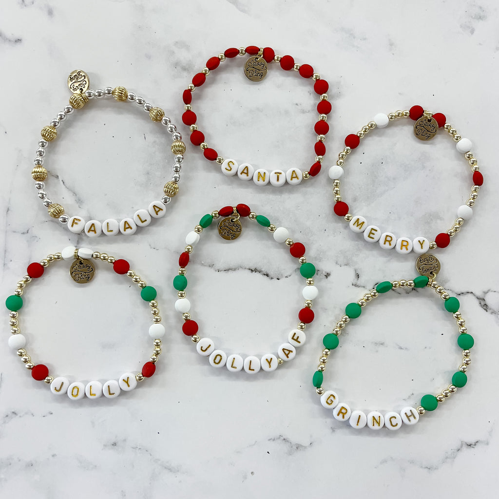 Christmas Letter Bracelets - Lyla's: Clothing, Decor & More - Plano Boutique