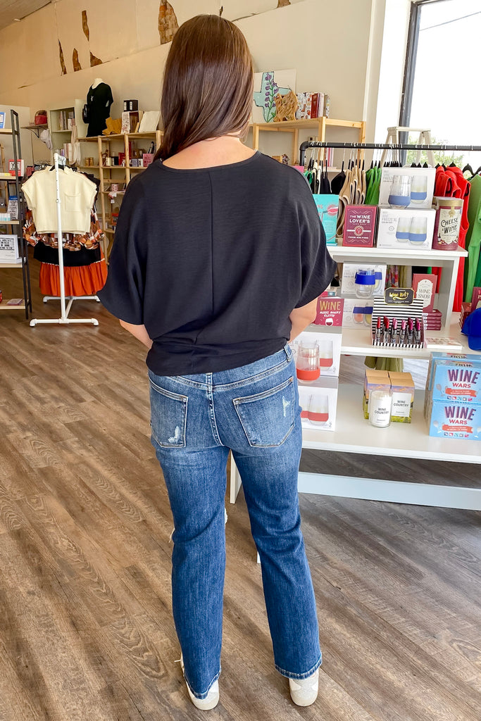 Mid Rise Distressed Crop Leg Straight Denim by Judy Blue - Lyla's: Clothing, Decor & More - Plano Boutique