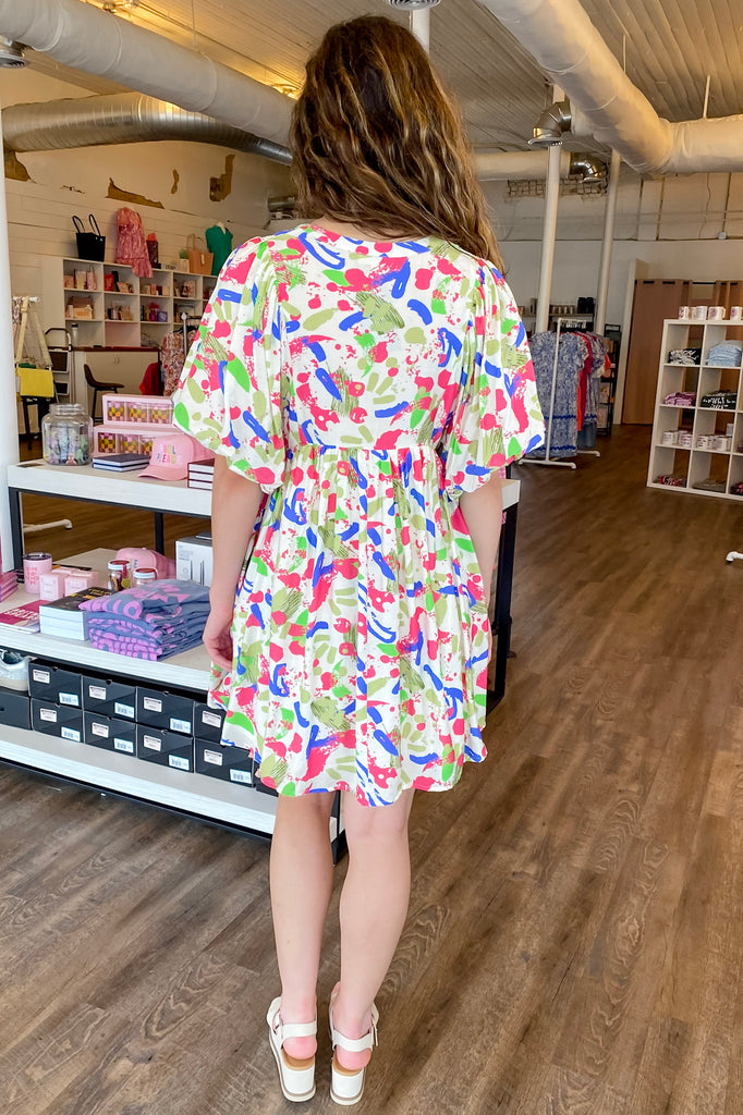 Splatter Paint Pink Royal Dress - Lyla's: Clothing, Decor & More - Plano Boutique