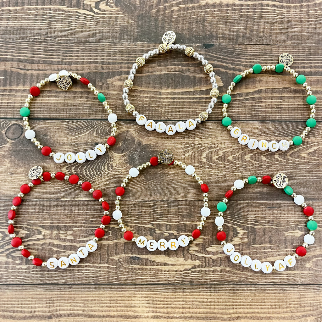 Christmas Letter Bracelets - Lyla's: Clothing, Decor & More - Plano Boutique