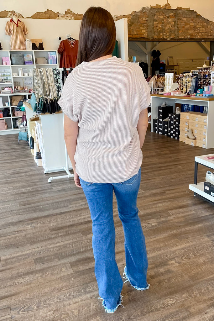 Oat Ribbed Pocket Top - Lyla's: Clothing, Decor & More - Plano Boutique