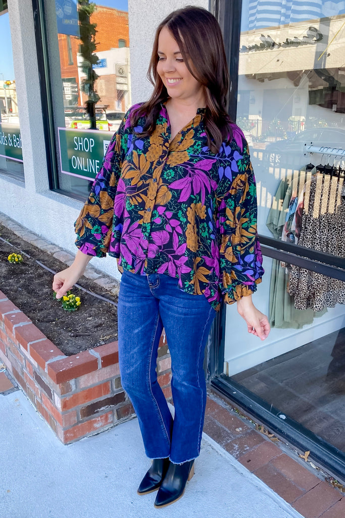 In The Dark Floral Top - Lyla's: Clothing, Decor & More - Plano Boutique