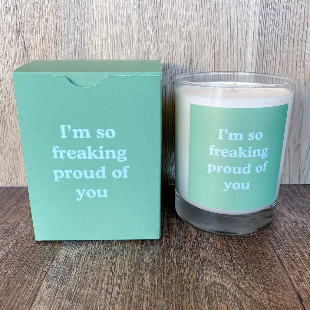 I'm So Freaking Proud Of You Rocks Glass Candle - Lyla's: Clothing, Decor & More - Plano Boutique