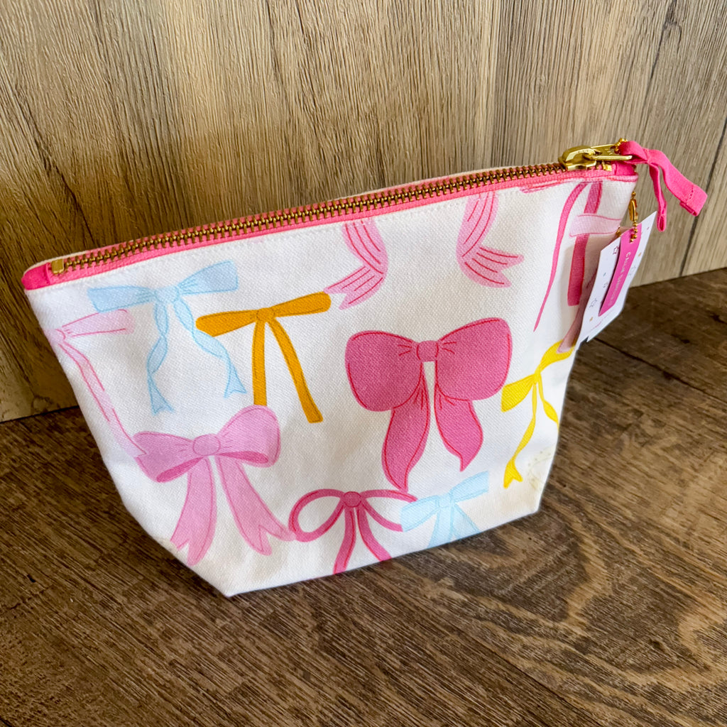Coquette Bows Canvas Pouch - Lyla's: Clothing, Decor & More - Plano Boutique