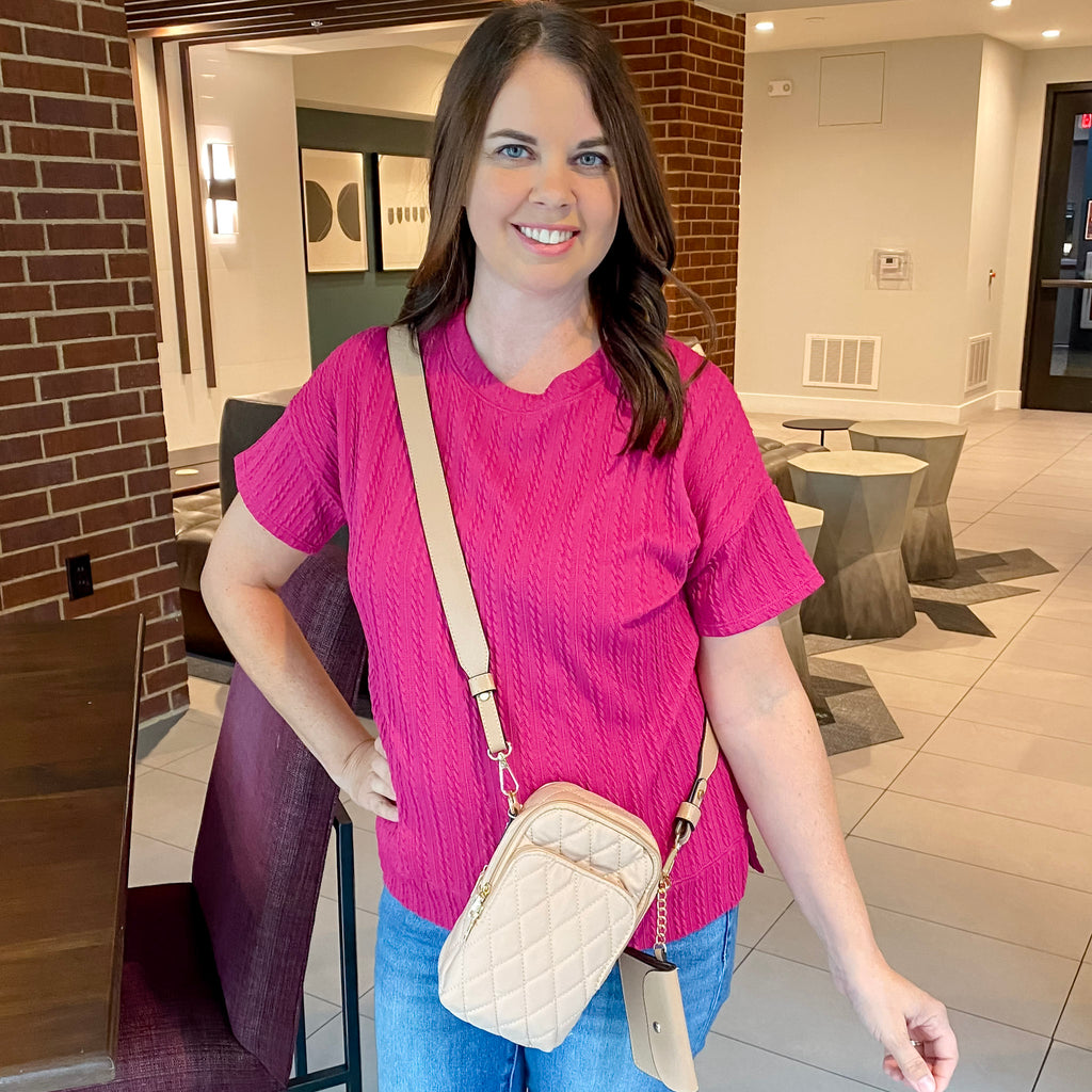 Jen & Co Parker Quilted Crossbody - Tan - Lyla's: Clothing, Decor & More - Plano Boutique