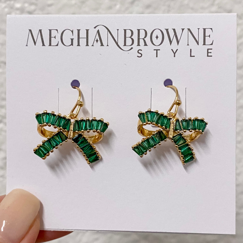 Green Ribbon Earrings By Meghan Browne - Lyla's: Clothing, Decor & More - Plano Boutique