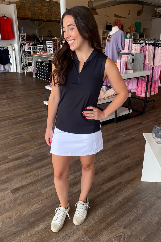 Athleisure Essential Active White Tennis Skort - Lyla's: Clothing, Decor & More - Plano Boutique