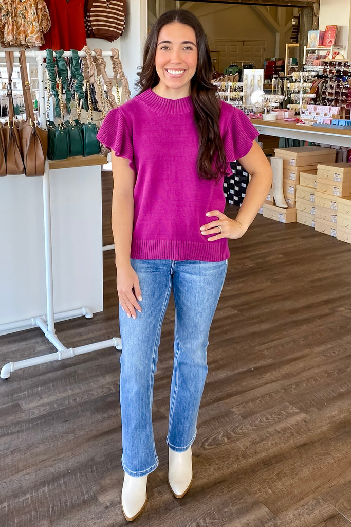 My Darling Ruffle Detail Magenta Top - Lyla's: Clothing, Decor & More - Plano Boutique