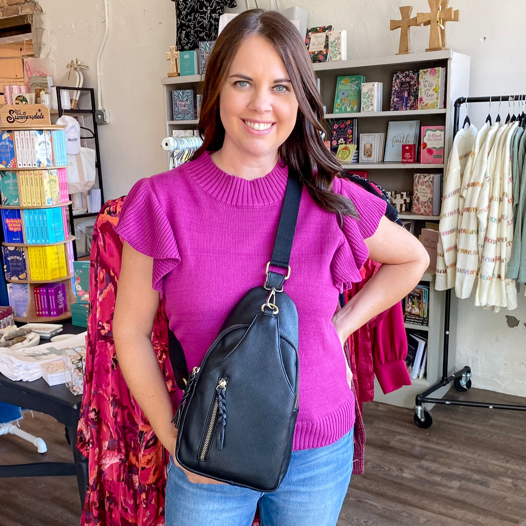 Jen & Co Nikki Sling Pack Bag - Black - Lyla's: Clothing, Decor & More - Plano Boutique