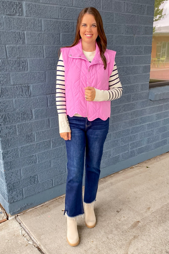 The Perfect Quilted Pink Vest - Lyla's: Clothing, Decor & More - Plano Boutique