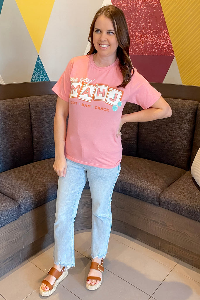 Let's Play Mahj Pink Top - Lyla's: Clothing, Decor & More - Plano Boutique