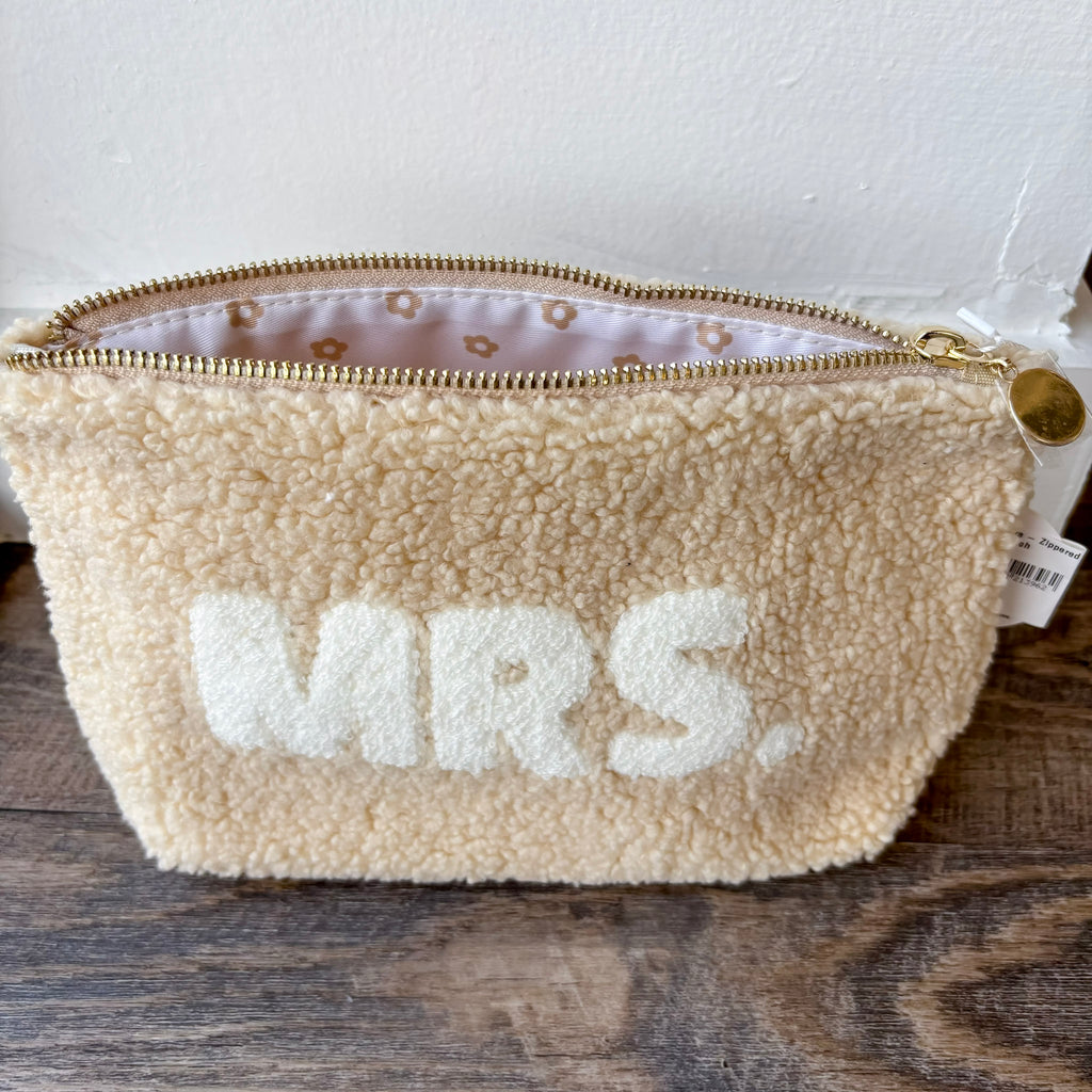 Mrs - Zippered Teddy Pouch - Lyla's: Clothing, Decor & More - Plano Boutique