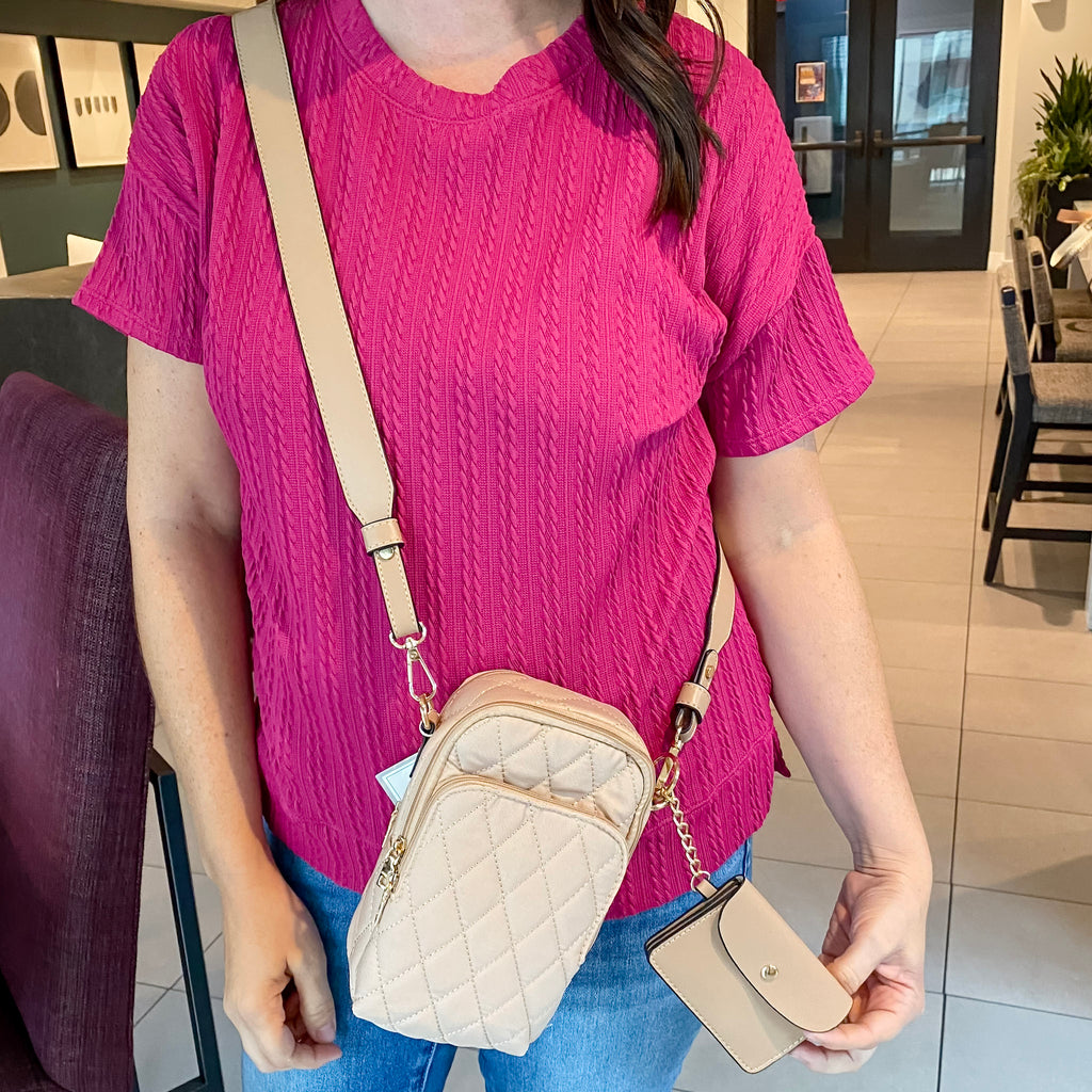 Jen & Co Parker Quilted Crossbody - Tan - Lyla's: Clothing, Decor & More - Plano Boutique