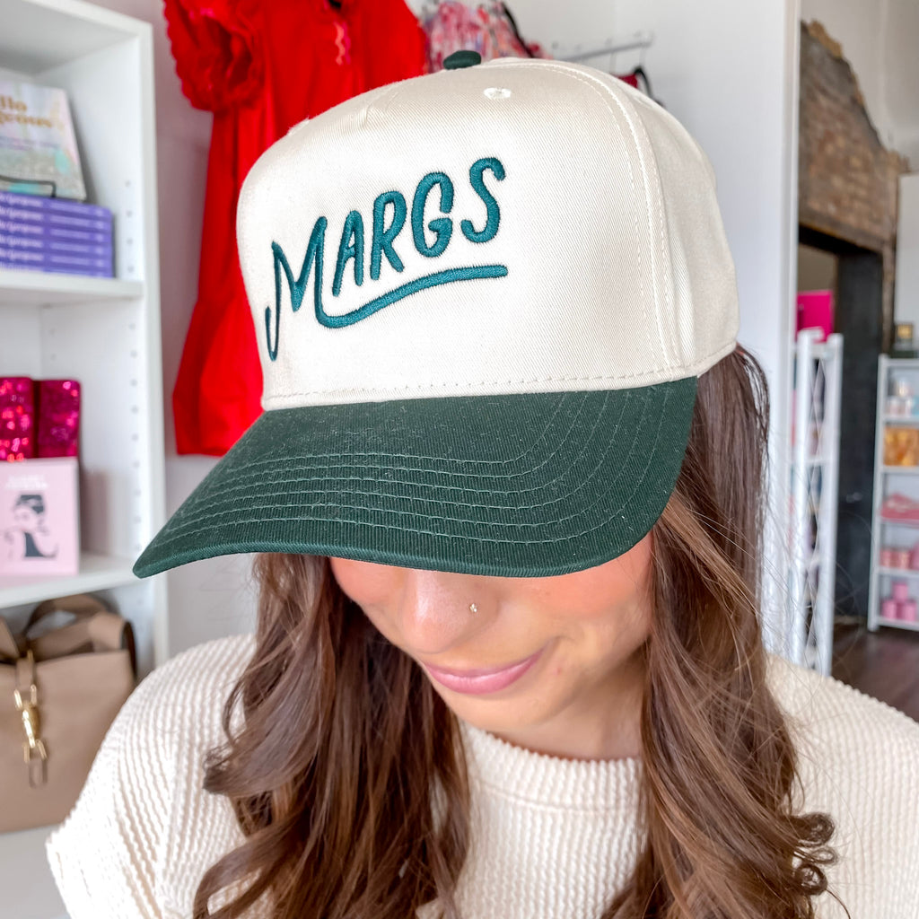 Margs Two-Toned Green and Tan Vintage Baseball Hat - Lyla's: Clothing, Decor & More - Plano Boutique