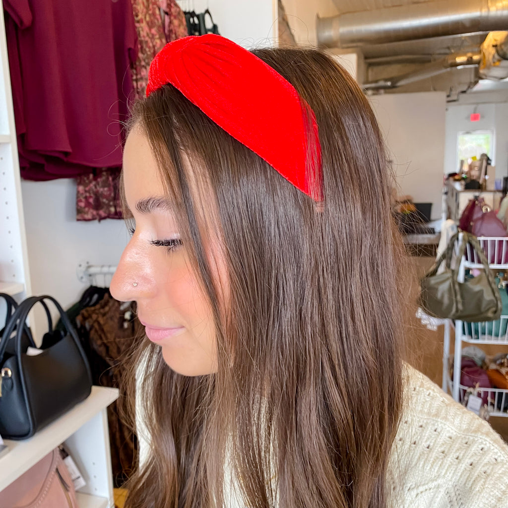 Knotted Velvet Headband - Lyla's: Clothing, Decor & More - Plano Boutique