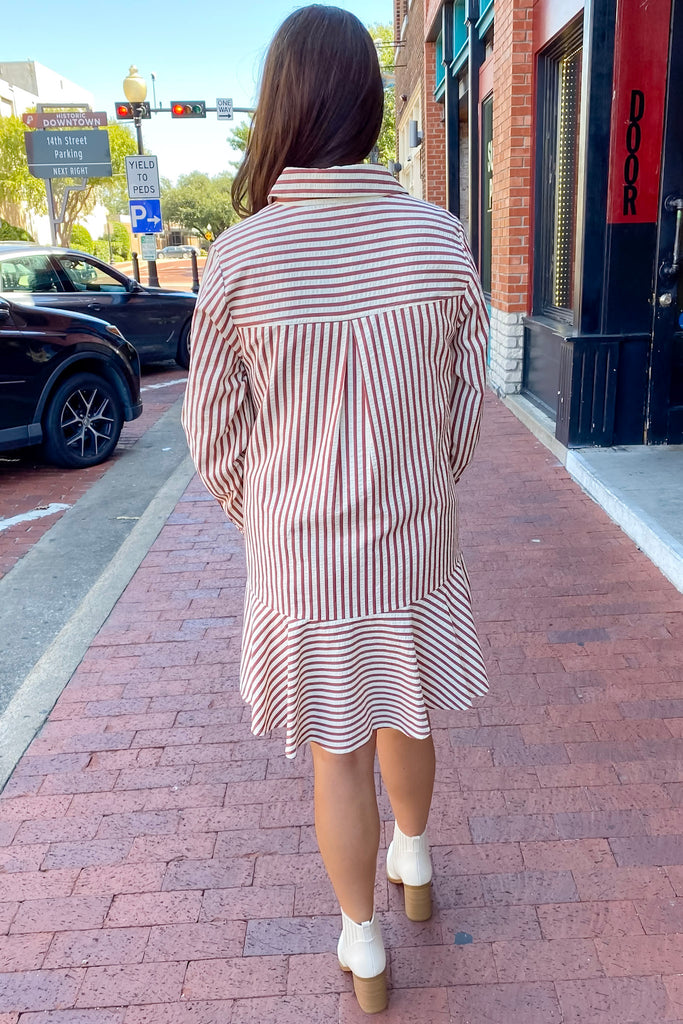 A Great Fall Striped Burgundy Dress - Lyla's: Clothing, Decor & More - Plano Boutique