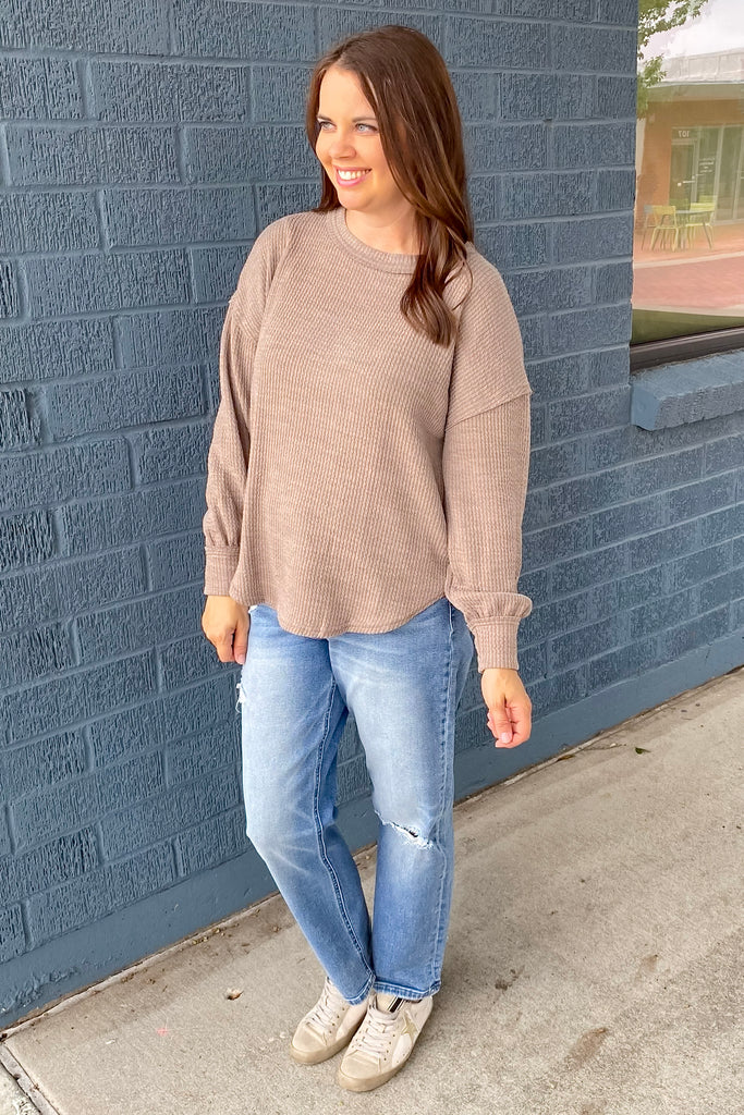 Cute As Can Be Light Mocha Sweater - Lyla's: Clothing, Decor & More - Plano Boutique