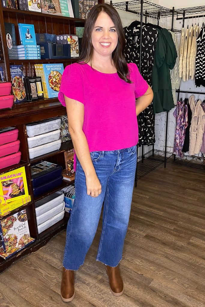 Wonder About You Magenta Top - Lyla's: Clothing, Decor & More - Plano Boutique