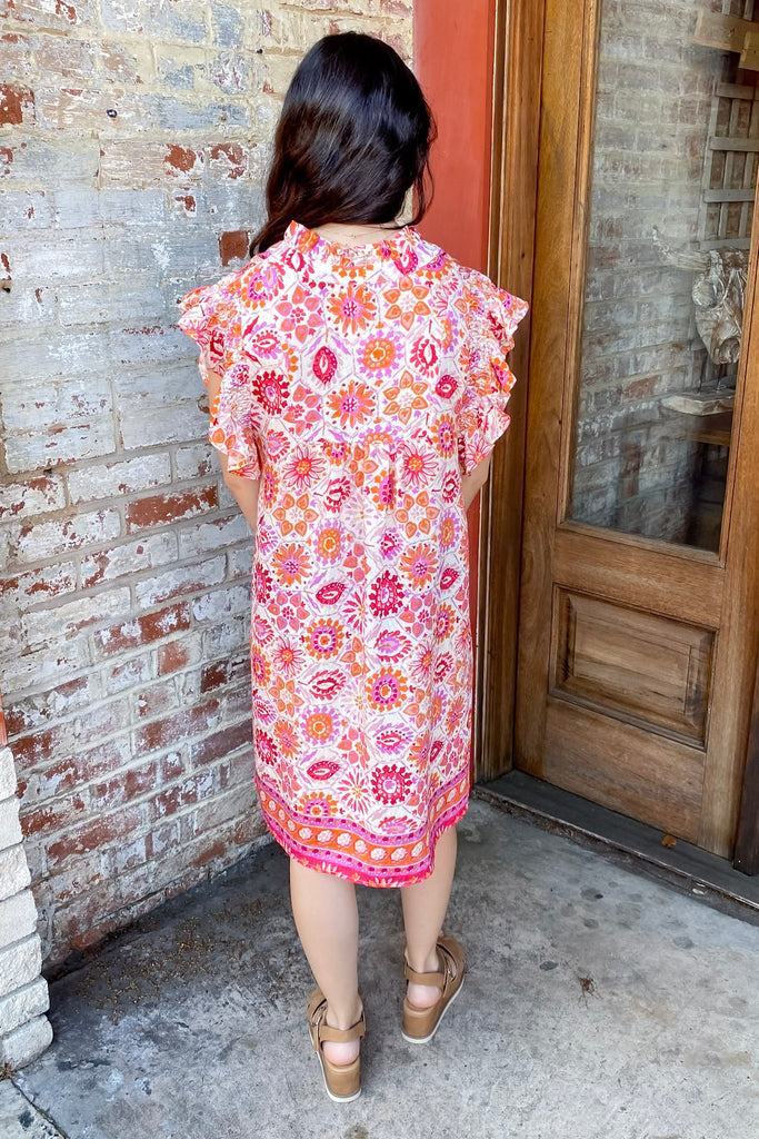 Mosaic Chic Pink Print Dress - Lyla's: Clothing, Decor & More - Plano Boutique