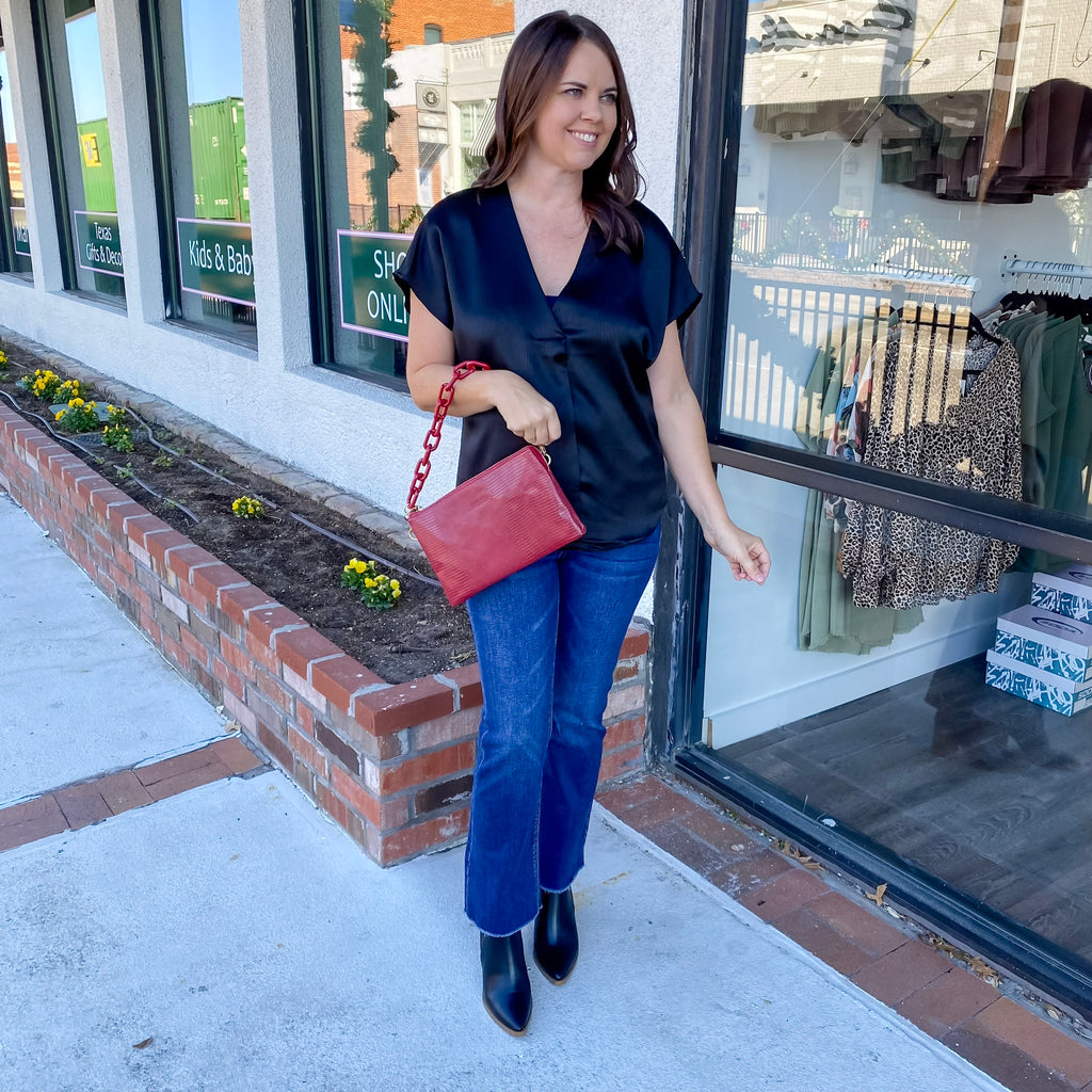 Jen & Co Izzy Lizard Crossbody Handbag - Red - Lyla's: Clothing, Decor & More - Plano Boutique