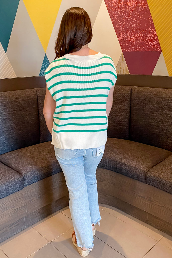 Life With Stripes Cream and Green Striped Top - Lyla's: Clothing, Decor & More - Plano Boutique