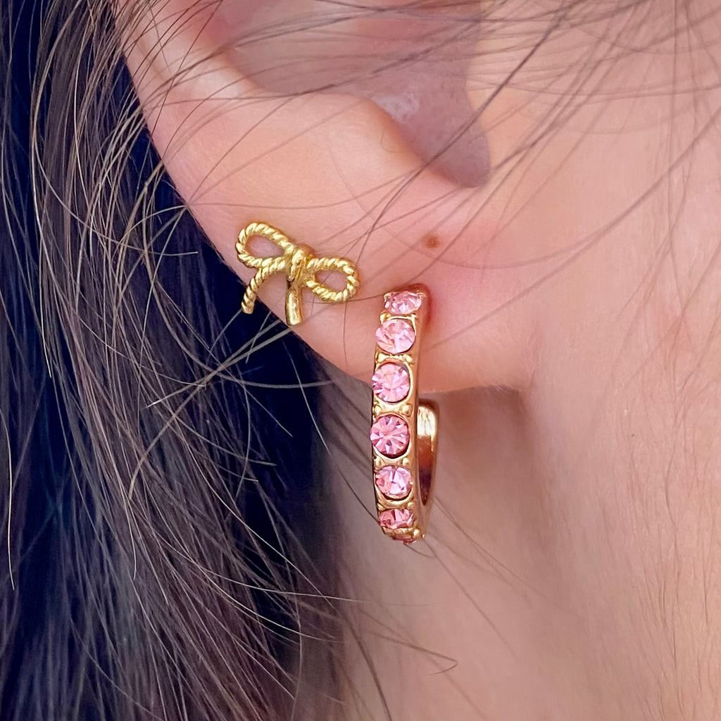 Pony Pink Hoop Earrings by Meghan Browne - Lyla's: Clothing, Decor & More - Plano Boutique