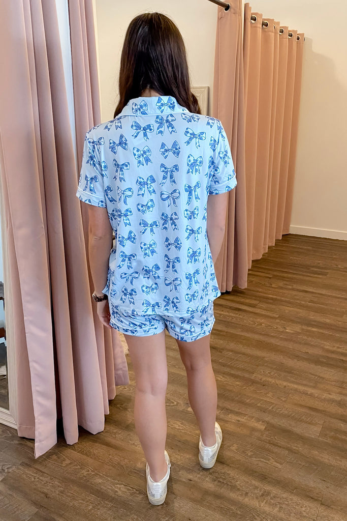 Toile Print Coquette Bows Cute Pajama Set - Lyla's: Clothing, Decor & More - Plano Boutique