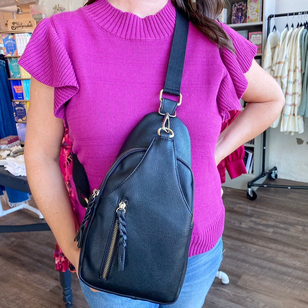 Jen & Co Nikki Sling Pack Bag - Black - Lyla's: Clothing, Decor & More - Plano Boutique