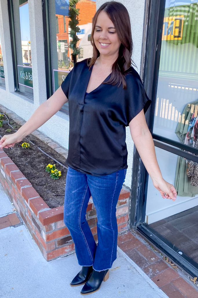 Like It Better Black Silk Top - Lyla's: Clothing, Decor & More - Plano Boutique