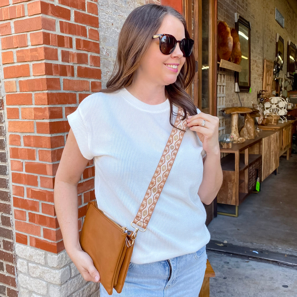 Jen & Co Izzy Crossbody Handbag - Camel - Lyla's: Clothing, Decor & More - Plano Boutique