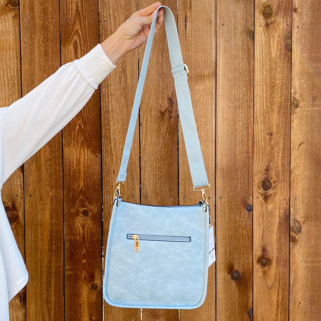 Jen & Co Posie Crossbody Handbag - Blue - Lyla's: Clothing, Decor & More - Plano Boutique