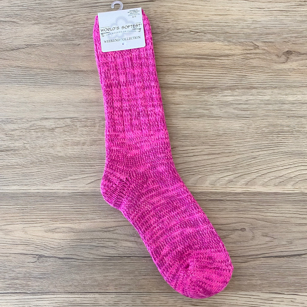 Pink Textured Ladies Socks - Lyla's: Clothing, Decor & More - Plano Boutique