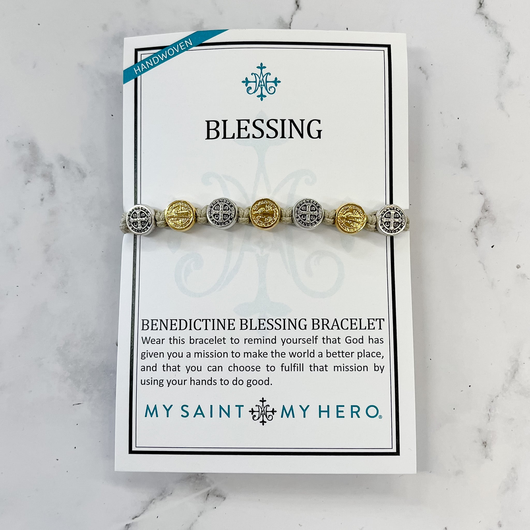 Blessing Benedictine Bracelet – Teal | Rome Inspirations